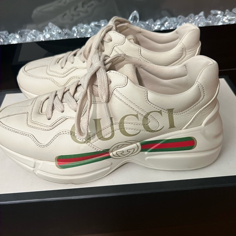 COPY - Rhyton Gucci logo Leather Sneakers